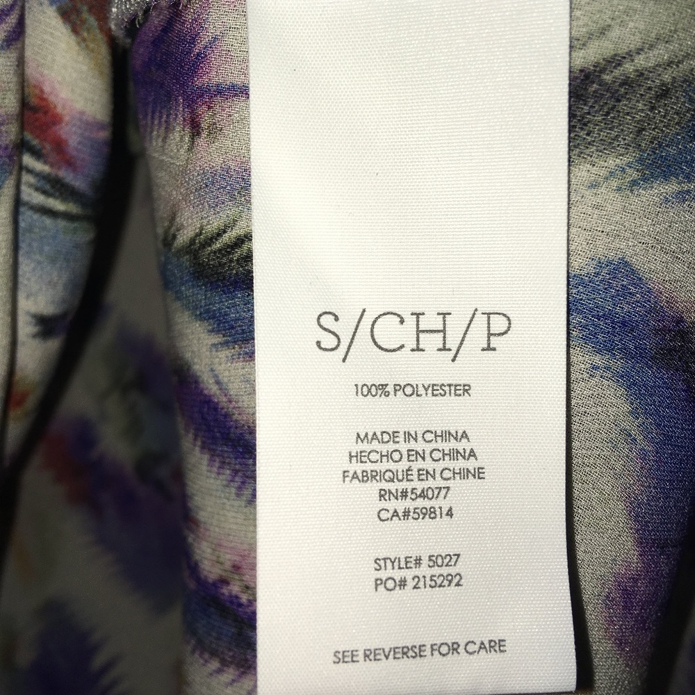 CAbi plume tunic top size S multicolor feathers - Picture 7 of 7